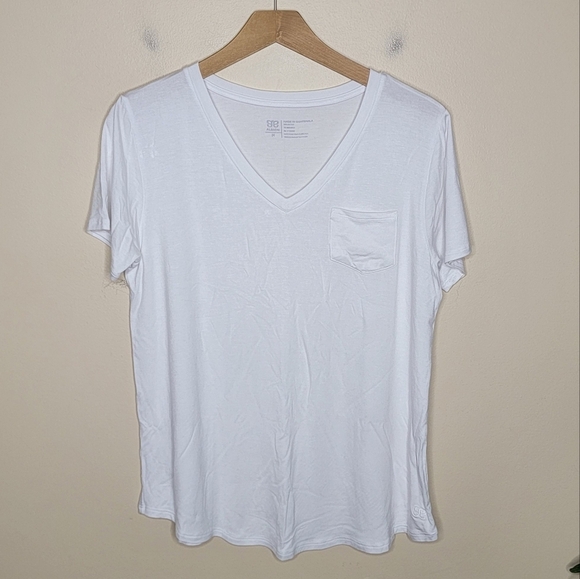 Albion | White V-neck Pocket Short Sleeve Tee Size Medium - Picture 1 of 4